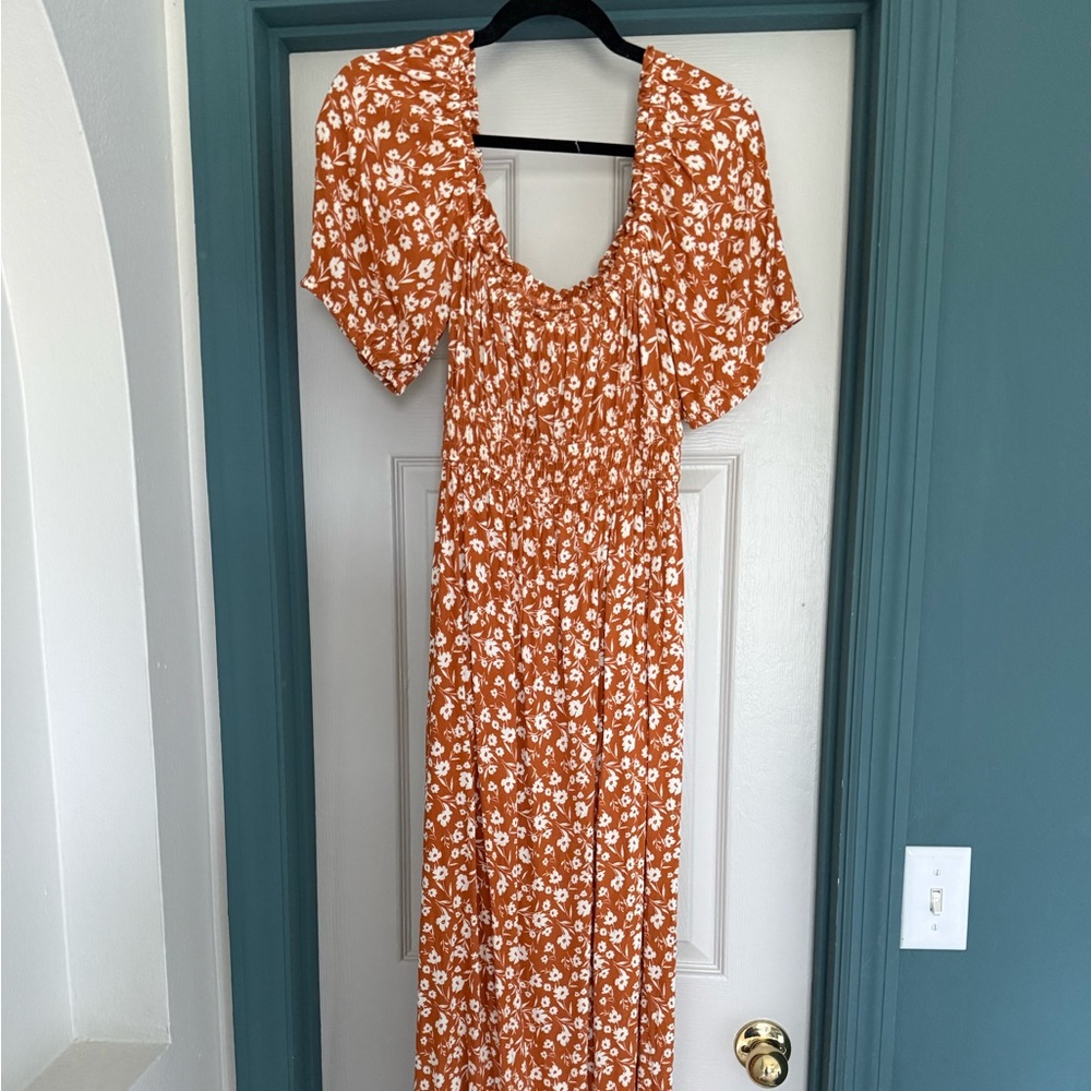 Pinkblush Orange Floral Maxi Dress